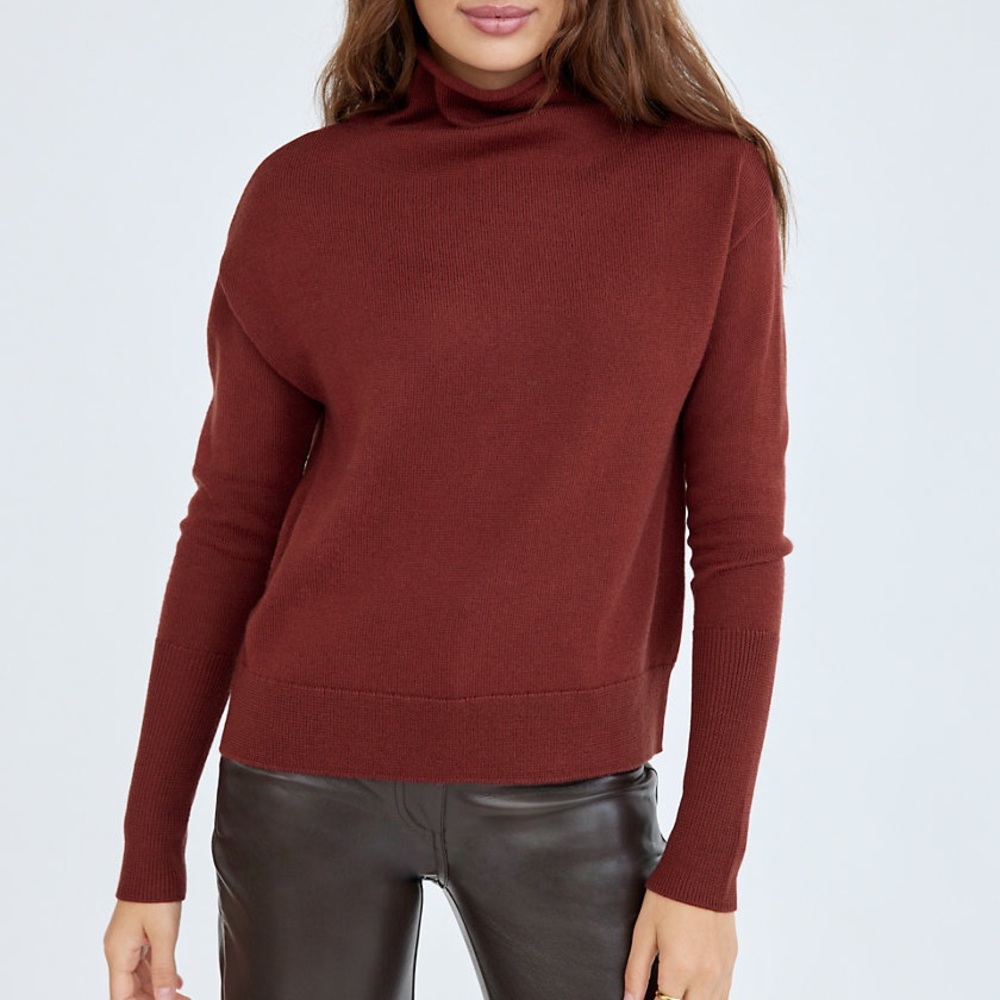 Aritzia Wilfred Cyprie Sweater Merino Wool Garnet Red Size M